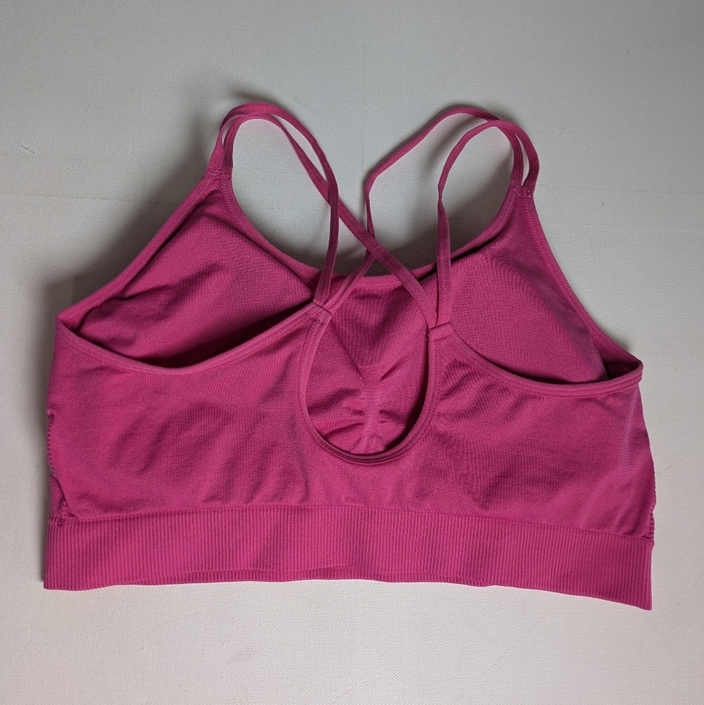 Rykä Sports Bra Seamless Strappy Back Size XL Pink Removable Pads Yoga Gym EUC - Picture 4 of 9